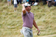 Golf - European Tour - Irish Open - Ballyliffin Golf Club, Ballyliffin, Ireland - July 8, 2018 New Zealand's Ryan Fox misses his putt on the 18th green forcing the match to go into a tie break with Scotland's Russell Knox during the fourth round of the Irish Open Action Images via Reuters/Craig Brough