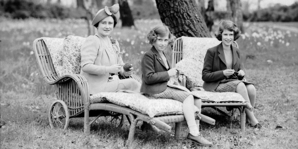 The Queen Mother, Princess Margaret, and Princess Elizabeth