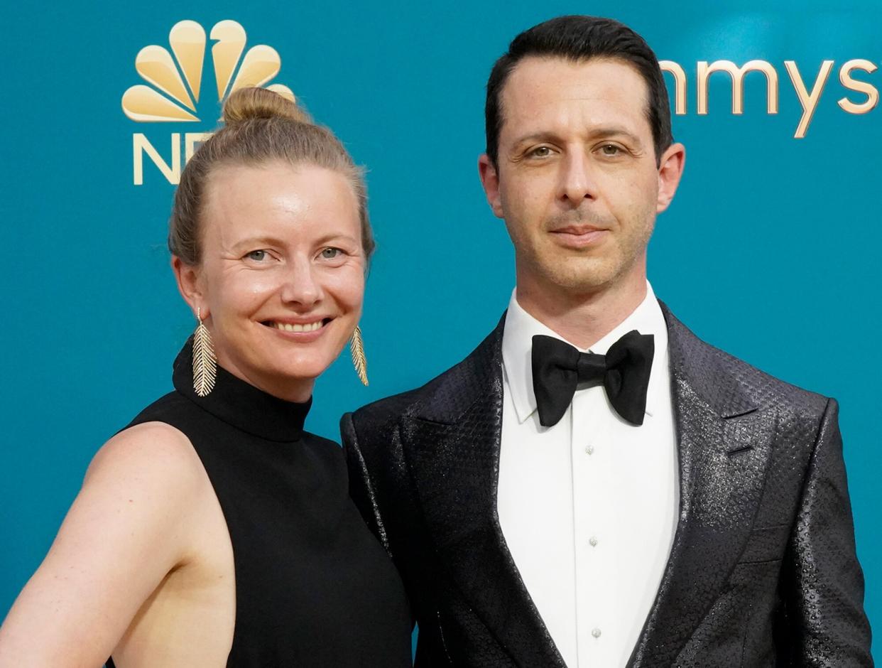 Emma Wall and Jeremy Strong arrives to the 74th Annual Primetime Emmy Awards held at the Microsoft Theater on September 12, 2022