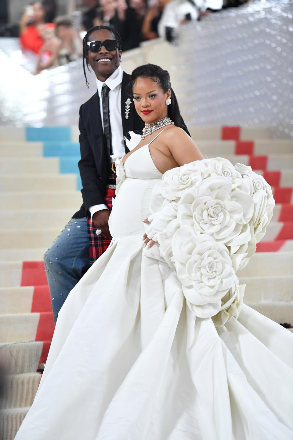 Closeup of A$AP Rocky and Rihanna