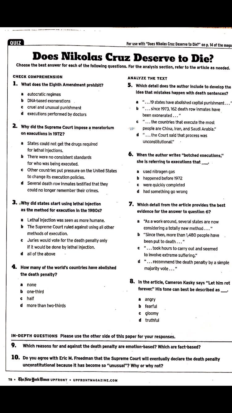 Coral Glades High School is apologizing after students were given an assignment titled “Does Nikolas Cruz Deserve to Die?” (Credit: Twitter)