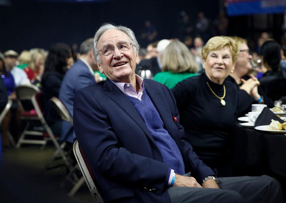 Former Senator Tom Harkin is recognized during the Liberty and Justice Celebration on Friday, Nov. 1, 2019, in Des Moines.