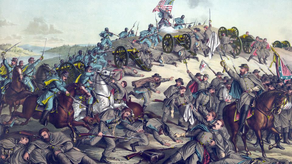 UNITED STATES - CIRCA 1864: The Battle of Nashville, was a two-day battle in iin which the author's relative Col. E. W. Rucker took part. It was fought at Nashville, Tennessee on December 15 and December 16, 1864, and was one of the largest victories achieved by the Union Army in the war. - Buyenlarge/Getty Images