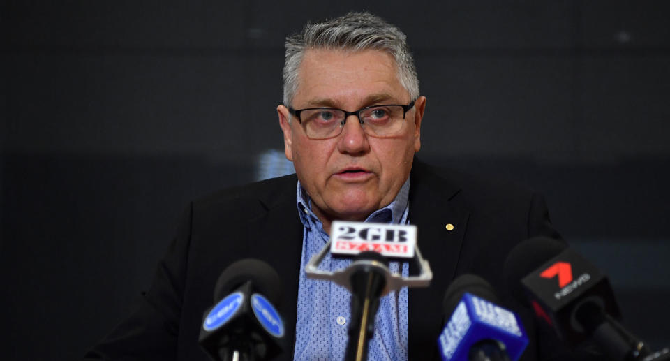 Ray Hadley addresses the media discussing his son’s drug arrest. Source: AAP