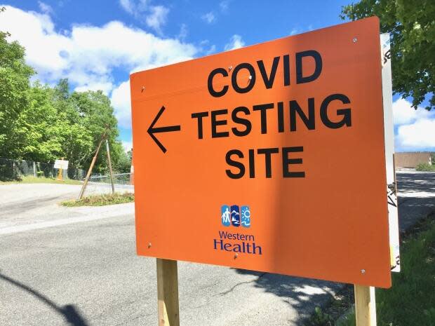 Western Health is asking some people in its jurisdiction to seek testing, even if they do not have symptoms. This is the COVID-19 testing site in Corner Brook, on Montgomerie Street. (Lindsay Bird/CBC - image credit)