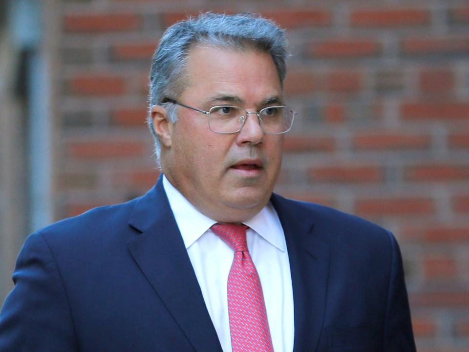 Manuel Henriquez, co founder of Hercules Capital, arrives at the federal courthouse for a hearing in a nationwide college admissions cheating scheme in Boston, Massachusetts, U.S., October 21, 2019..JPG