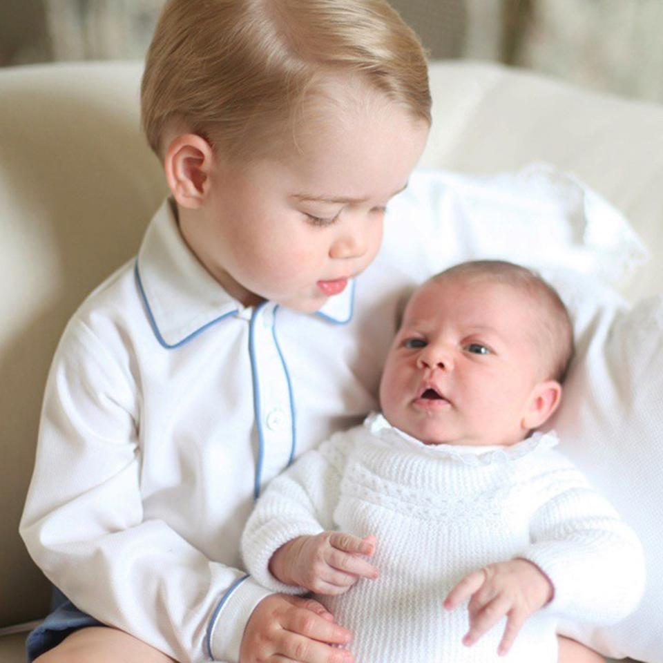 Princess Charlotte’s homecoming with Prince George, 2015