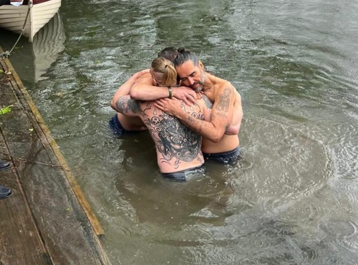 Grylls said being at the baptism was a ‘privilege’  (Russell Brand Instagram)