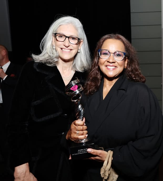 Dr. Deborah Nadoolman Landis and CDG Career Achievement award honoree Sharen Davis at the 2022 CDG Awards.<p>Photo: Amy Sussman/Getty Images for CDGA</p>