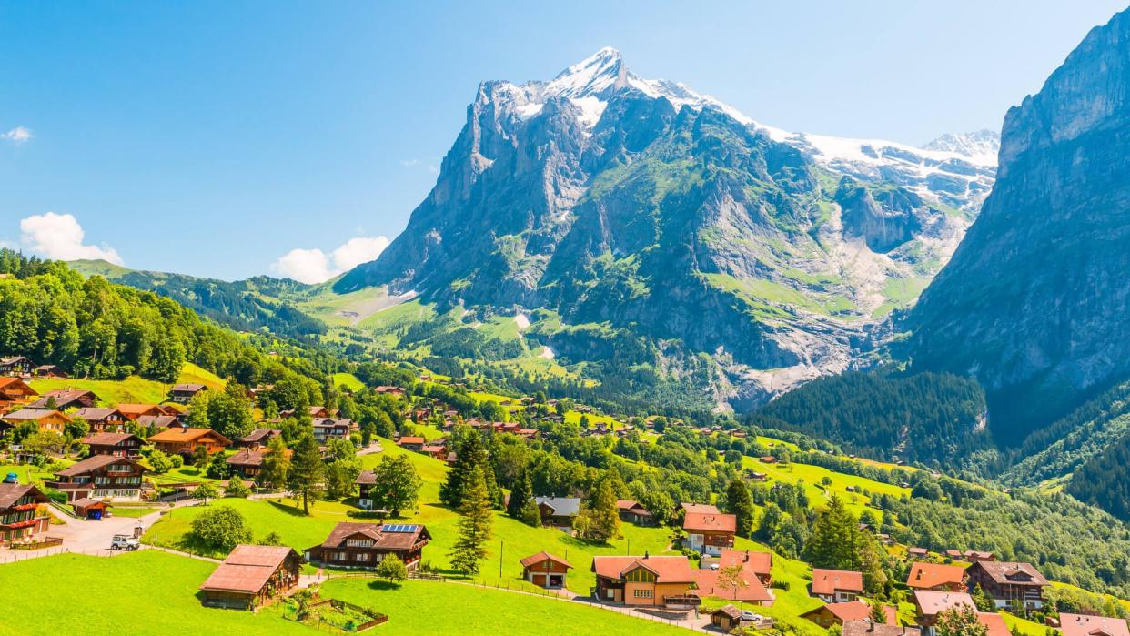 Grindelwald is a village in the Interlaken Oberhasli district in the canton of Berne in Switzerland.