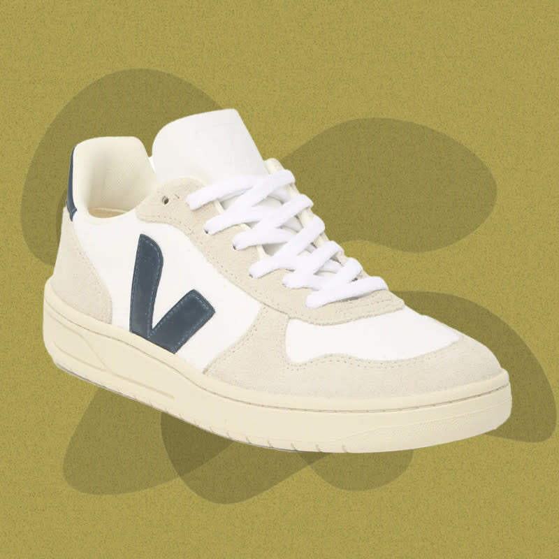 <p>Courtesy of Nordstrom</p><p>Veja sneakers seem to be everywhere lately. It’s easy to see why: These stylish kicks combine a retro court sneaker design and a clever, minimalist pop of color on the brand’s distinctive “V” logo.</p><p>[$195; <a href="https://click.linksynergy.com/deeplink?id=b8woVWHCa*0&mid=1237&u1=mj-bestmenssneakers-jzavaleta-0923-update&murl=https%3A%2F%2Fwww.nordstrom.com%2Fs%2Fveja-v-10-sneaker-men%2F5147309%3F" rel="nofollow noopener" target="_blank" data-ylk="slk:nordstrom.com;elm:context_link;itc:0;sec:content-canvas" class="link ">nordstrom.com</a>]</p>