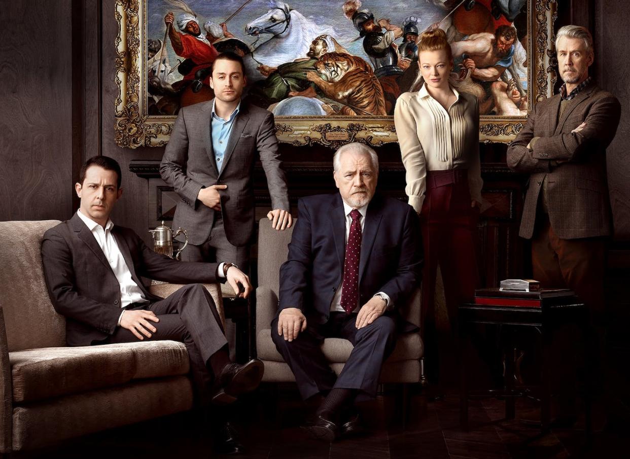 Where's the appeal in watching a group of obnoxious, pampered, backstabbing siblings? <a href="https://static.hbo.com/2021-10/succession-ka-1920_0.jpg" rel="nofollow noopener" target="_blank" data-ylk="slk:HBO;elm:context_link;itc:0;sec:content-canvas" class="link ">HBO</a>