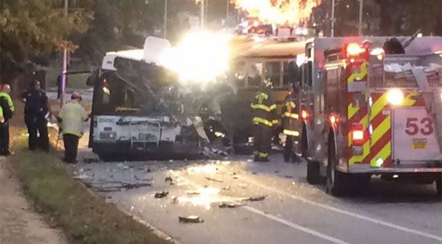 The crash scene in Baltimore. Source: Twitter