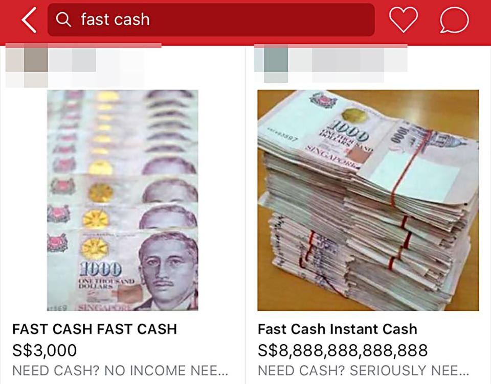Photo is a screengrab from Carousell