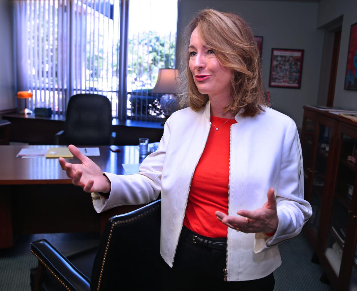 AFL-CIO president Stephanie Bloomingdale is interviewed on Tuesday, Aug. 30, 2022 in Milwaukee, about labor role in the state.