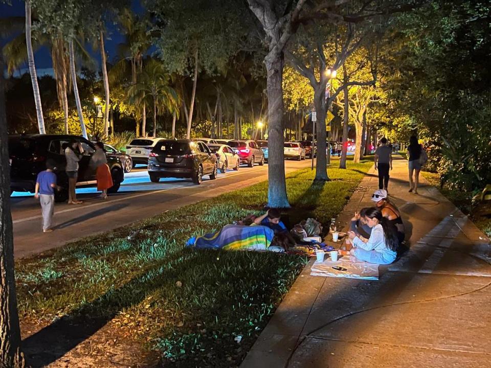 Families camp out as hundreds of cars leaving Key Biscayne were stuck on the Rickenbacker Causeway for hours.