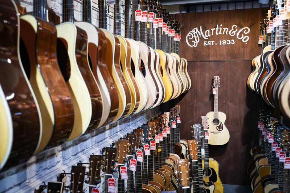 Some 1,700 guitars line the walls at Lightning Joe’s Guitar Heaven in Arroyo Grande, which has become a destination for music lovers up and down California.