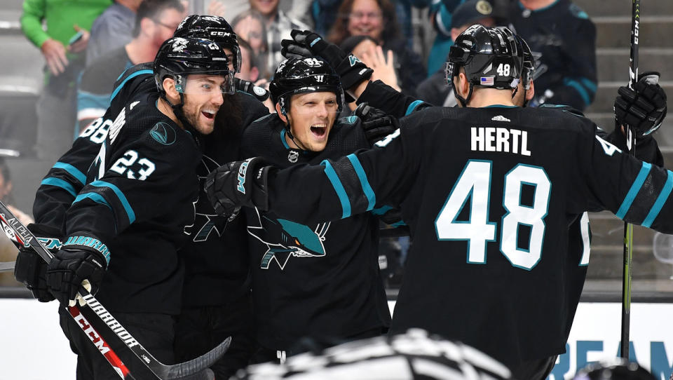 Radim Simek is getting a lot of credit for the San Jose Sharks' turnaround. (Brandon Magnus/NHLI via Getty Images)