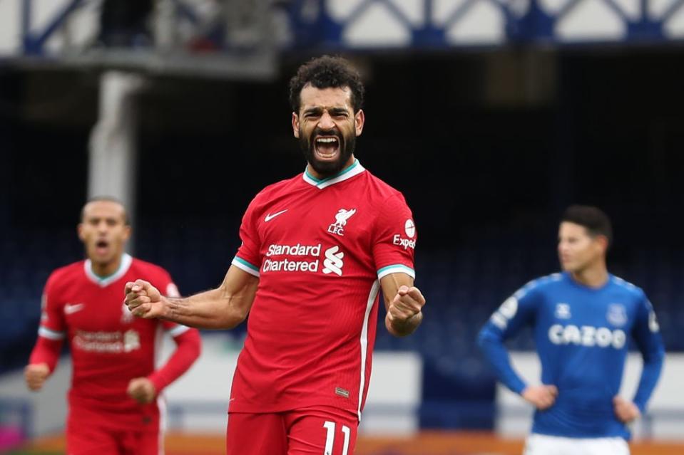 Salah scored his 100th Liverpool goal (POOL/AFP via Getty Images)