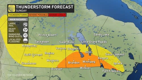 Manitoba severe risk Sunday