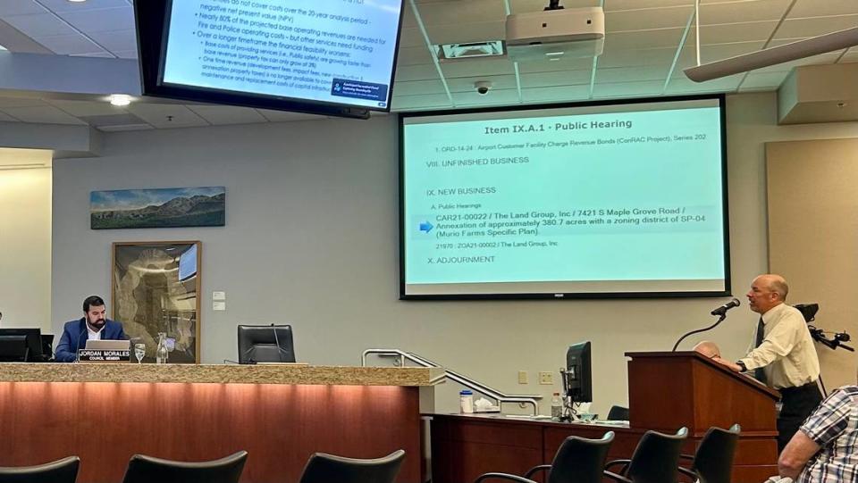 Mike Sherack, senior budget analyst for the city of Boise, spoke during the Tuesday meeting and recommended the Boise City Council deny the annexation over financial concerns. Nick Rosenberger