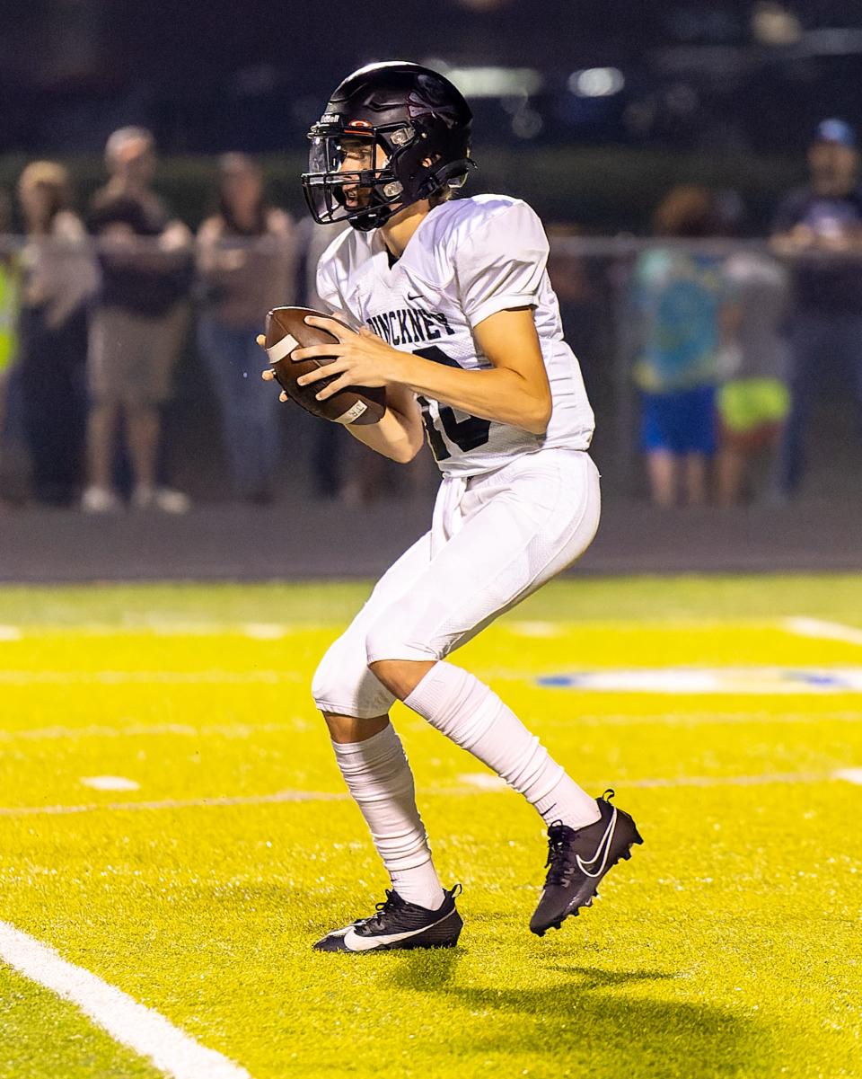 Freshman Jax Raymond took over as Pinckney's starting quarterback in the fourth game of the season.