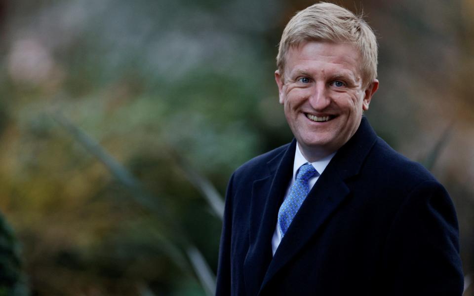 Oliver Dowden, the chairman of the Conservative Party, was all smiles as he walked into Downing Street - John Sibley/Reuters