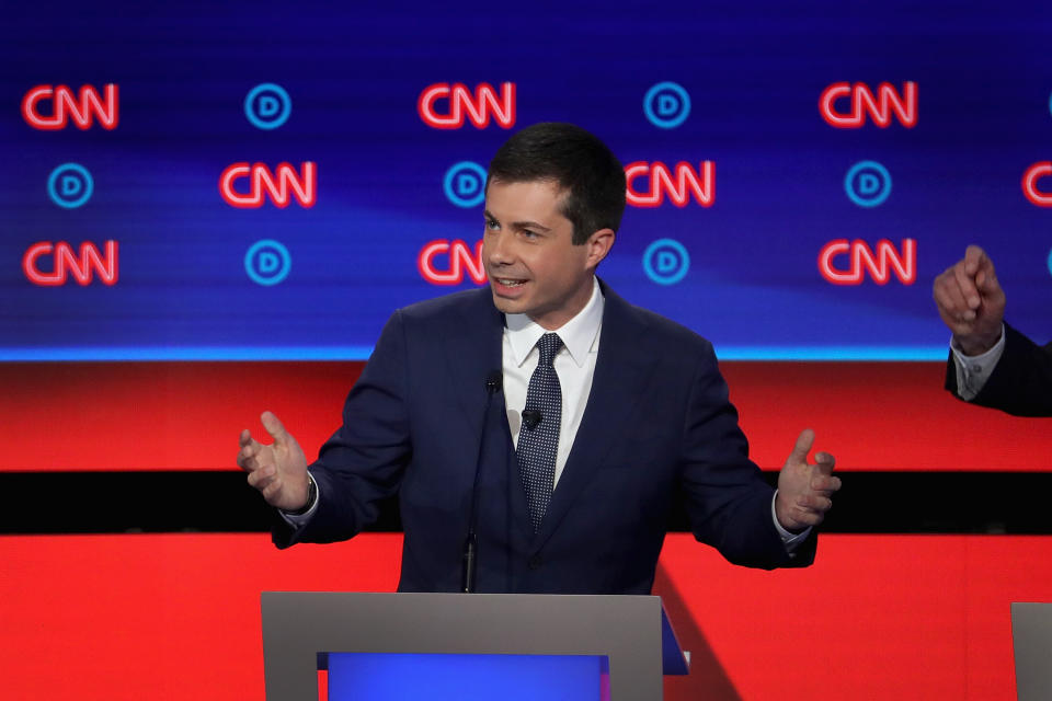 South Bend, Indiana Mayor Pete Buttigieg.  (Photo by Justin Sullivan/Getty Images)
