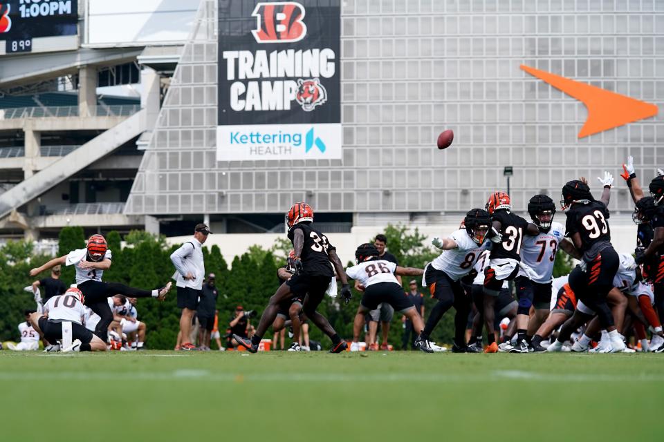 Cincinnati Bengals place kicker Evan McPherson has found his rhythm at Bengals training camp and is happy about his progress.