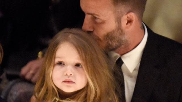 Be still our beating hearts! David Beckham shared an adorable moment with his daughter, and over half a million people (and counting!) like it on Instagram. On Sunday, the former soccer stud posted a black and white snap that sweetly shows him teaching 3-year-old Harper how to ride a bike. <strong> PHOTOS: Victoria Beckham's Fashion Show Is a Family Affair</strong> "Look at my big girl. Day one—no stabilizers," he captioned the shot. There's no doubt that Harper is a daddy's girl. Just last month, Beckham posted a photo of her playing with his hair and making him "feel pretty" with a headband and bows. <strong> NEWS: Everything We Learned About David Beckham From His First Week on Instagram </strong> Beckham also has three sons -- Brooklyn, 16, Romeo, 12 and Cruz, 10 -- with his "Posh" wife Victoria Beckham. In April, the family attended Burberry's "London in Los Angeles" fashion show, and Harper stole the show as she sat on her dad's lap and looked absolutely angelic. Watch below.: