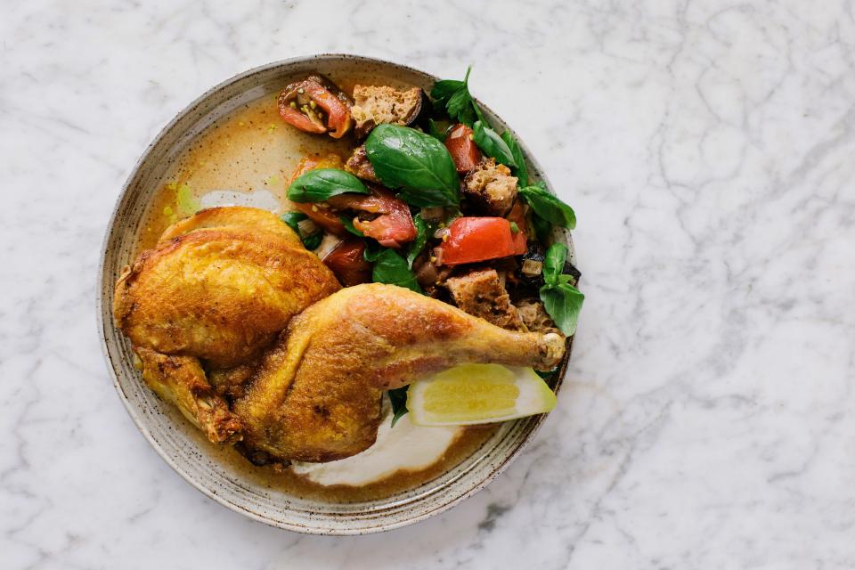 Herb-Rubbed Cast-Iron Chicken with Pan Sauce