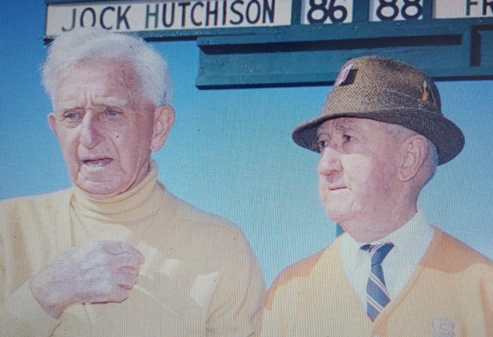 Jock Hutschison (left) and Fred McLeod were the Masters' original honorary starters.