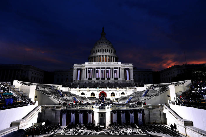 <p>Preparations are made for the iinauguration on the West Front of the U.S. Capitol on January 20, 2017 in Washington, DC. (Photo: Alex Wong/Getty Images) </p>