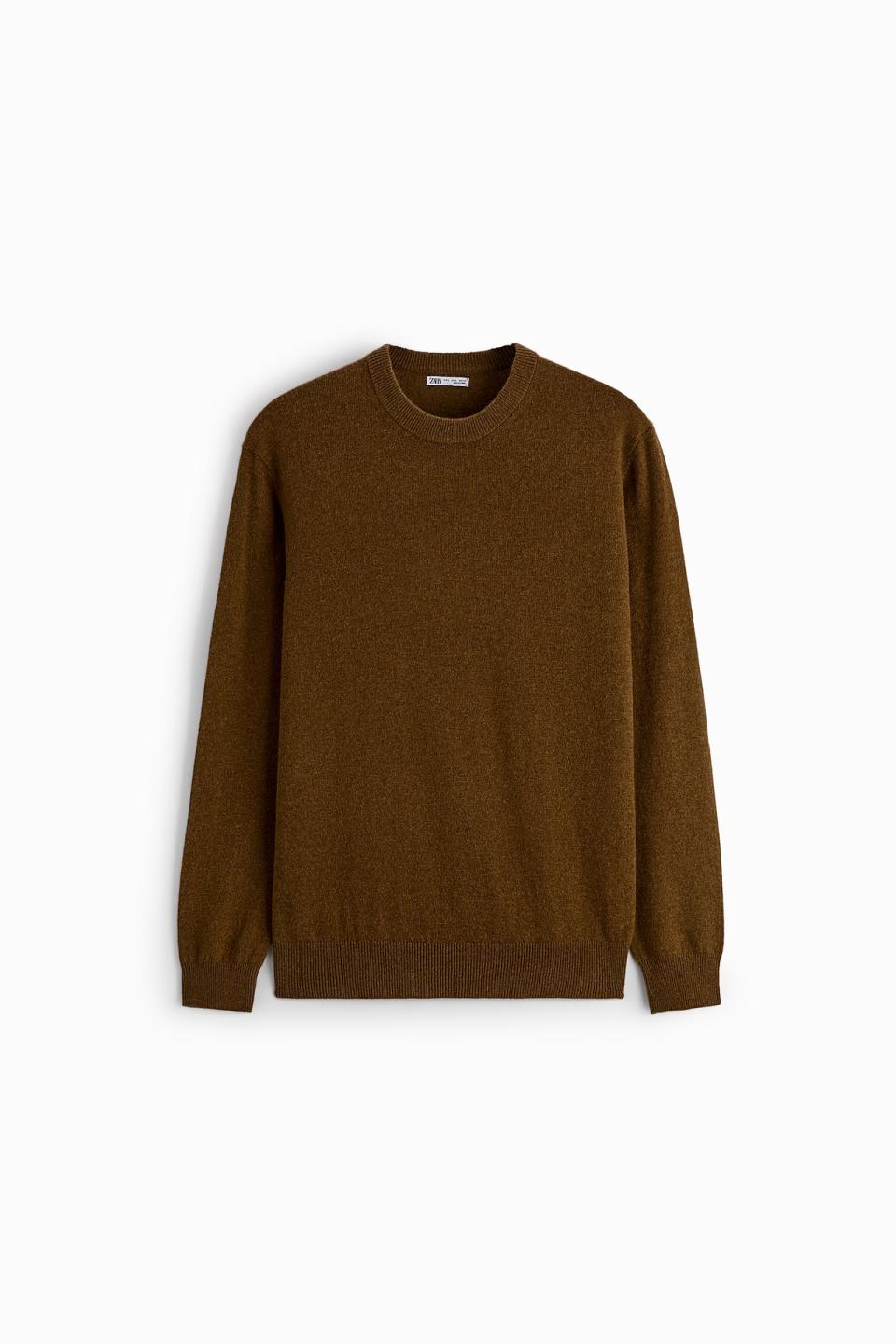 Men's cashmere sweater, Zara men's cashmere sweater in brown