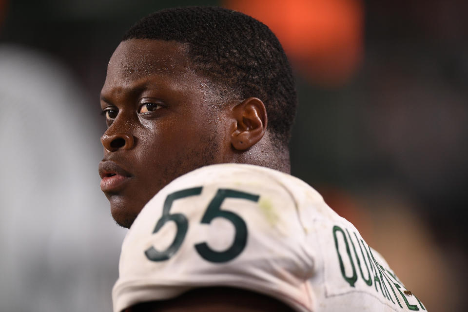 Miami LB Shaquille Quarterman has been the heartbeat of the Canes' defense for four years. (Photo by Mark Brown/Getty Images)