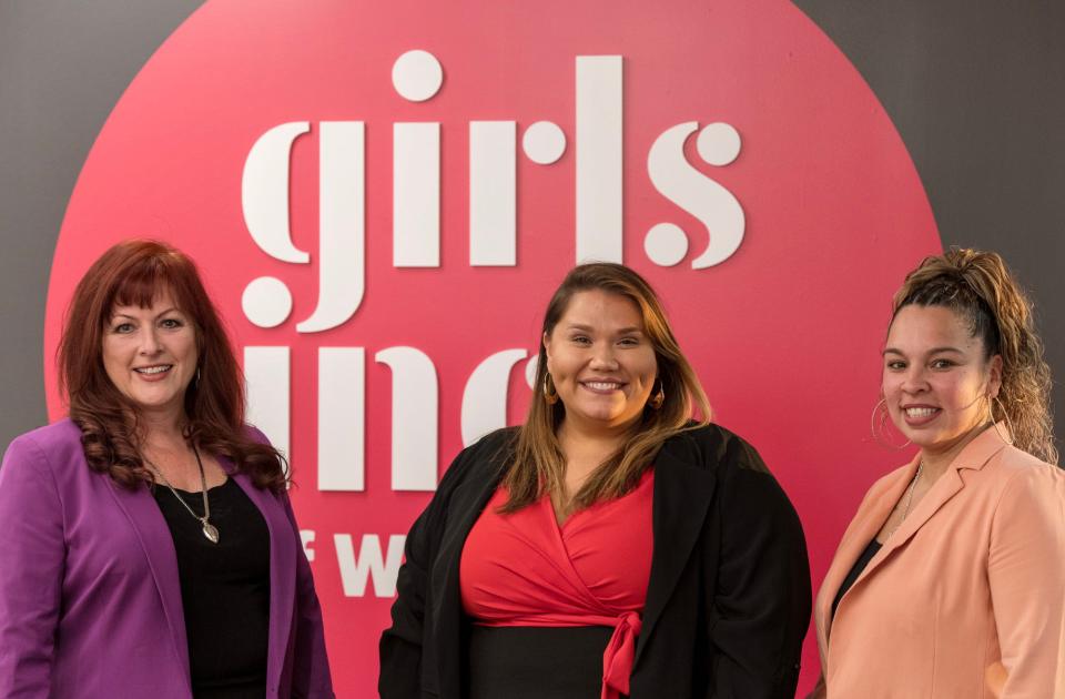 From left, Connie Hundt, Tiffany Lillie and Jessica Diaz at Girls Inc of Worcester.