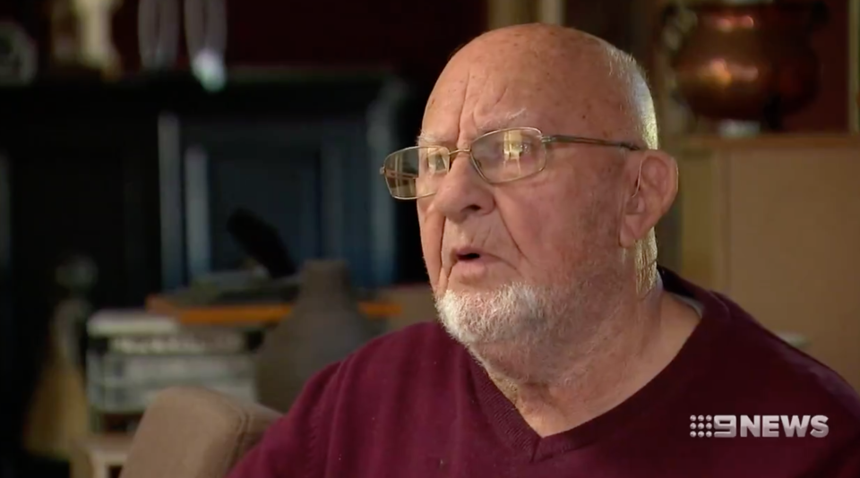 85-year-old Blind Bight man Geoff Schmutter is still searching for Millie. Source: 9News