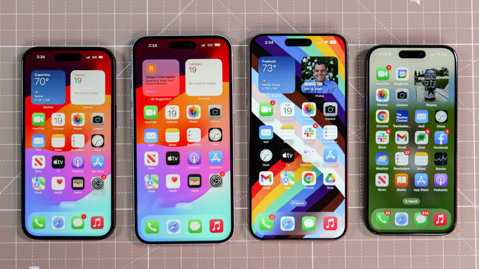 All iPhone 15 models shown together.