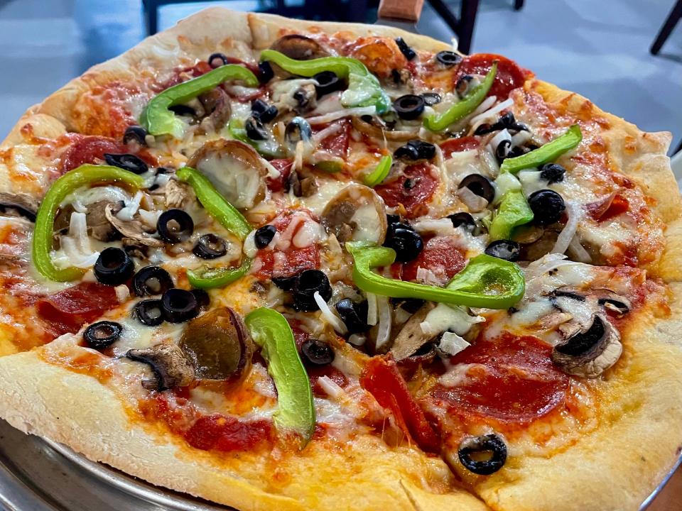 Supreme Pizza from Nonne's Italian Restaurant and Sports Bar in Port Orange.