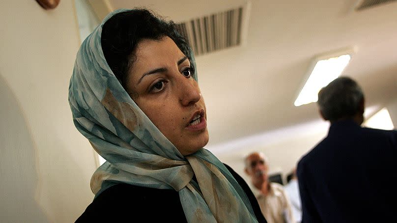 Iranian opposition human rights activist, Narges Mohammadi, at the Defenders of Human Rights Center in Tehran