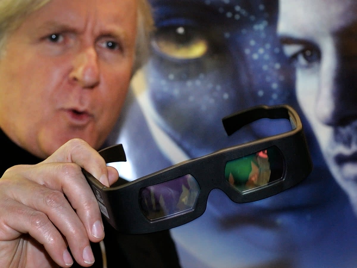 In the na’vi: James Cameron with a pair of 3D Glasses after the release of the original ‘Avatar’ (AFP via Getty Images)