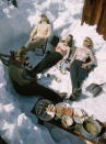 <p>A group of young friends lay out in the sun after a session of spring skiing in <strong>Ketchum, Idaho</strong>. No ants at this picnic! </p>