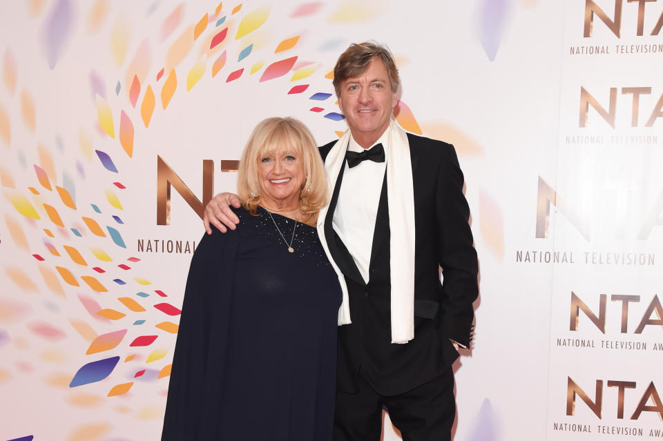 LONDON, ENGLAND - JANUARY 28:  Judy Finnigan and Richard Madeley pose in the winners room at the National Television Awards 2020 at The O2 Arena on January 28, 2020 in London, England. (Photo by David M. Benett/Dave Benett/Getty Images)