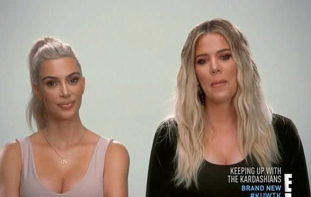 Sister Khloe revealed Kim had lost an embryo before falling pregnant with son Saint. Source: E! Entertainment