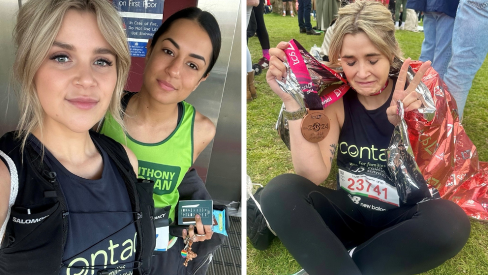 Jade Rush before and after the marathon