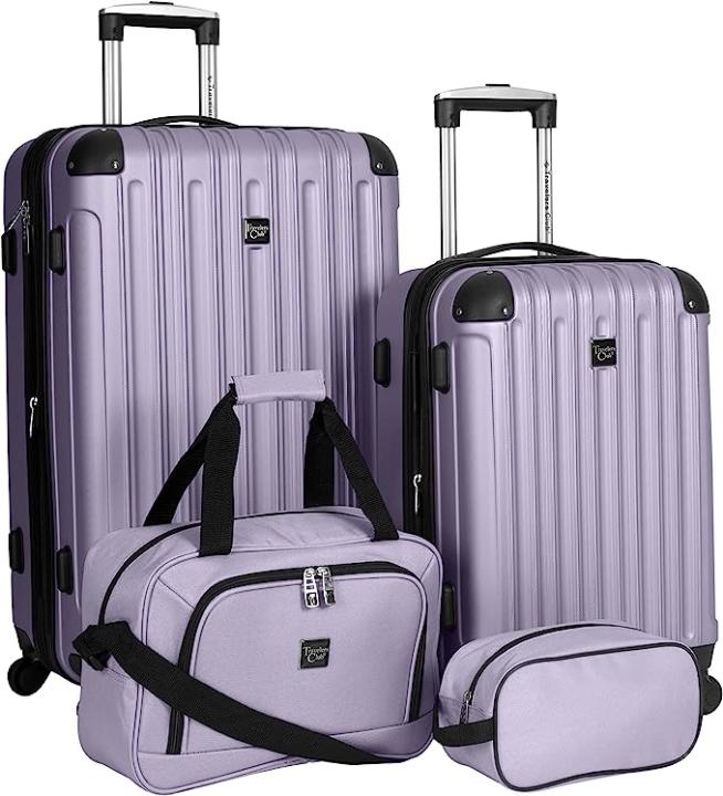 Travelers Club Unisex-Adult Midtown Hardside 4-Piece Luggage Travel Set (Photo via Amazon)