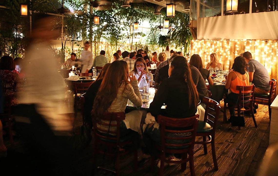 The outdoor patio scene at Perricone’s in 2015.