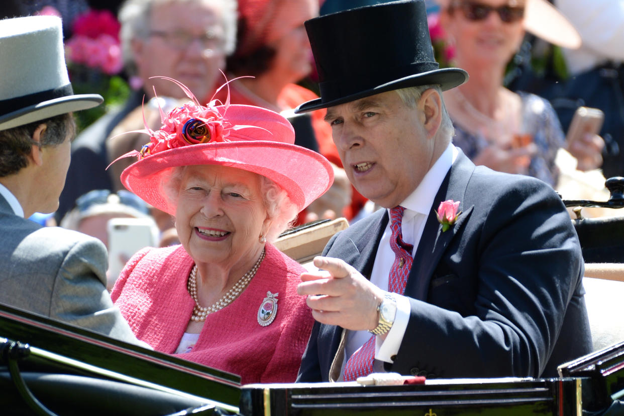 File photo dated 21/06/18 of the Duke of York and The Queen at Royal Ascot. Prince Andrew is staying with his mother the Queen in Scotland. The lawyer representing the Duke of York's accuser has warned against anyone ignoring the US courts as he claimed the royal's legal team have 