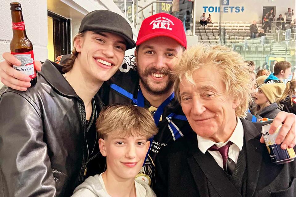 <p>Rod Stewart/Instagram</p> Rod Stewart and sons