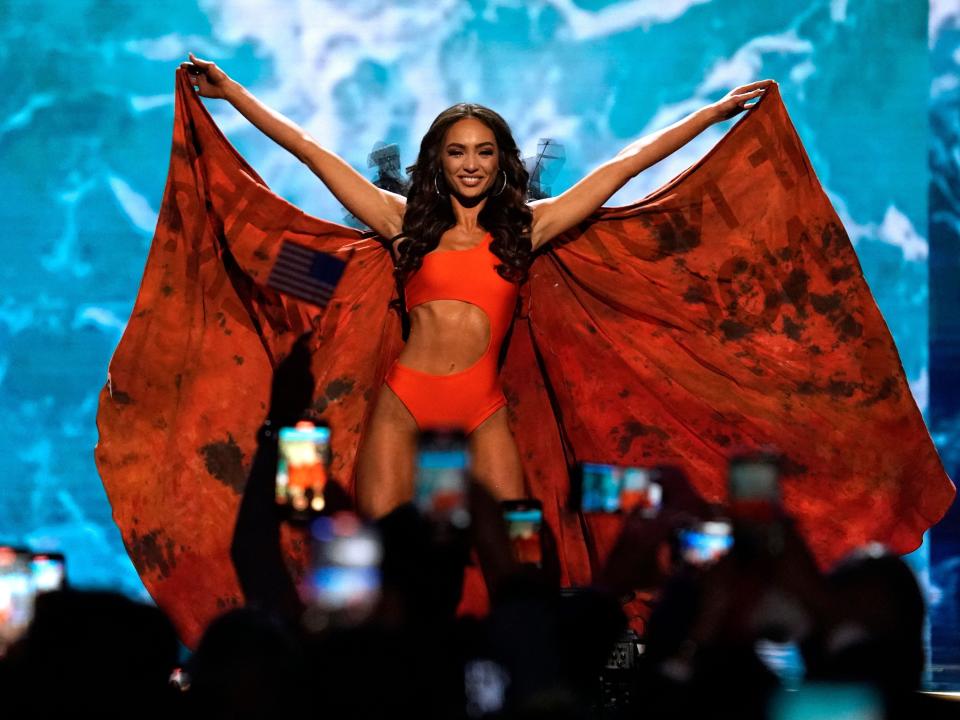 R'Bonney Gabriel at the Miss Universe competition in New Orleans on Saturday.